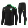 Brazilië Trainings Sweatshirt Kwart-Zip 2024-25 Zwarte Brazilië Trainings Sweatshirt Kwart-Zip 2024-25 Zwarte